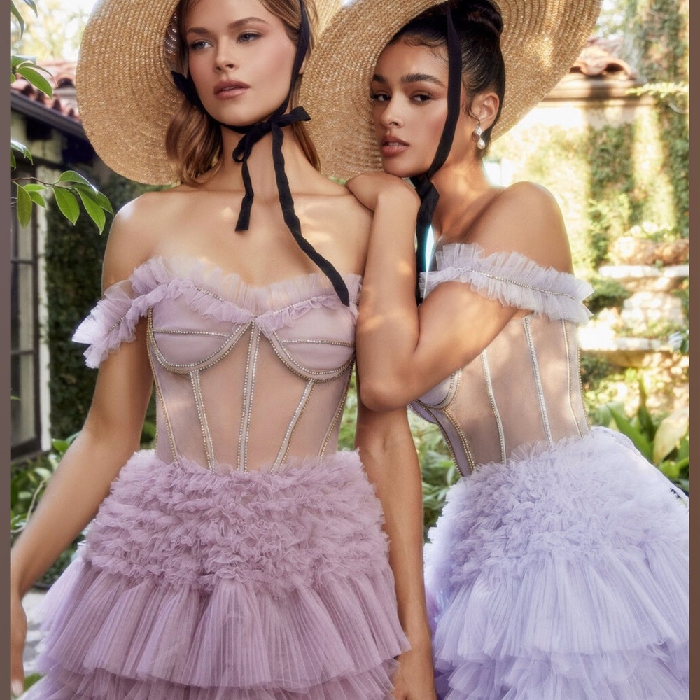 Elegant Lavender Off-Shoulder Dresses Andrea & Leo